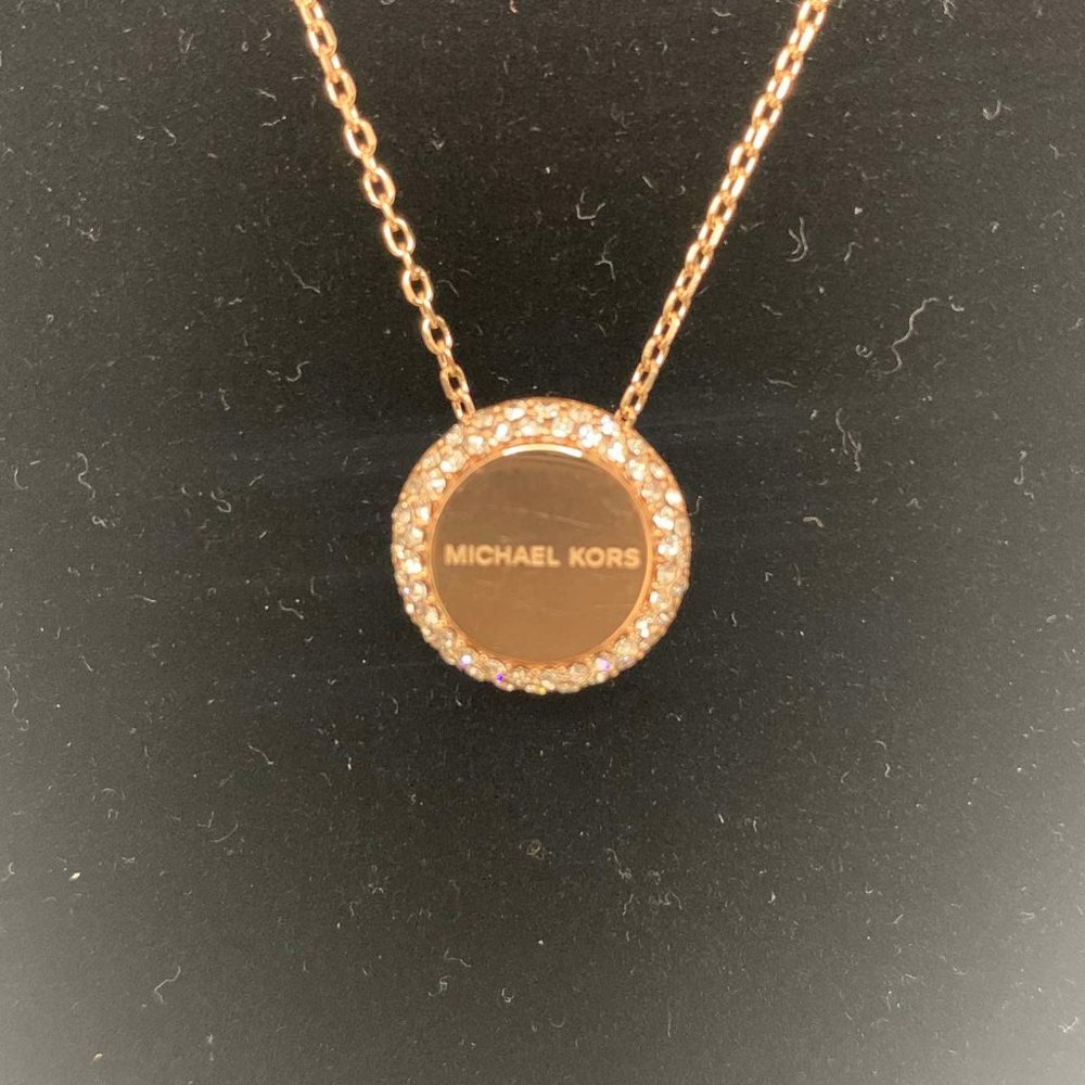 NWT - Michael Kors Rose Gold Pendant Necklace - Picture 3 of 6